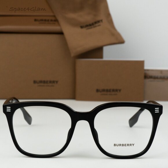 BRAND NEW Burberry BE2361D 3001 Black Demo Square Unisex Eyeglasses BE 2361D - Picture 1 of 6